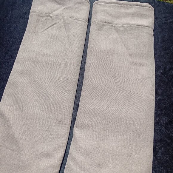 Semi Sheer Linen Curtains Beige Oatmeal 52 x 120 Rod Pocket Curtain Panel Pair - Picture 13 of 15